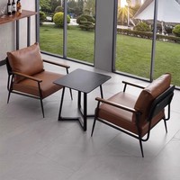 Fauteuil moderne Zinus Ada Silla Grande 79x68x79 bleu marine avec structure en métal et rembourrage en mousse déchiquetée, meubles de salon