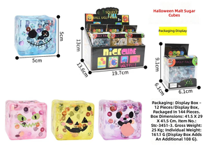 Balles sensorielles apaisantes à presser, jouet anti-stress carré de Noël, jouet sensoriel pour enfants, jouet anti-anxiété, jouet anti-stress en forme de glaçon pour Halloween - Product Image 2