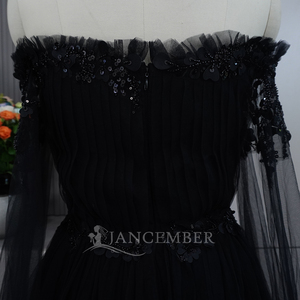 Jancera Lsmh08 मामूली काली नाव गर्दन के फूल शाम पार्टी के साथ - Product Image 6