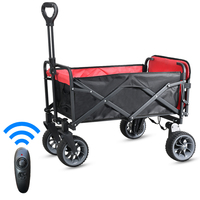 Chariot pliable électrique à hauteur réglable avec télécommande personnalisée, chariot de camping pliable