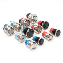High Quality Pre-Wired SPST 1NO Momentary Flat Button Metal Push Button Screw Terminal Waterproof 12MM Anti-vandal Switches