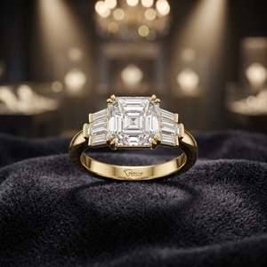 Anillo de Diamante Cultivado en Laboratorio con Corte Esmeralda, Plata de Ley 925, Oro de 9K, 14K, 18K, Elegante Anillo de Compromiso y Joyería Fina para Mujer - Product Image 4