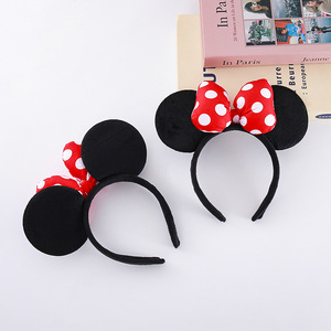 Fascia per capelli YHM più venduta, fiocco carino Minnie Mouse, accessorio per capelli in tessuto, fatto a mano, per donne e bambini, per lavarsi il viso, per foto - Product Image 1