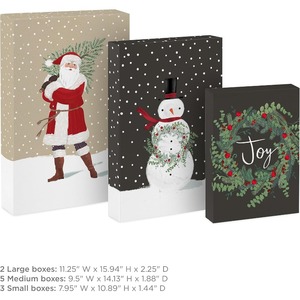 Christmas gift shirt <b>box</b> with red, green, and <b>black</b> checkered patterns, snowman patterns, Santa Claus patterns, customizable - Product Image 3