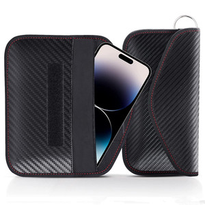 Estuche de Fibra de Carbono con Bloqueo <span class=keywords><strong>RFID</strong></span> y Logotipo Personalizado para Llaves de Auto, Protección de Señal de Teléfono Móvil, <span class=keywords><strong>Bolsa</strong></span> Protectora <span class=keywords><strong>Anti</strong></span> Escaneo <span class=keywords><strong>Faraday</strong></span> para Llaves de Auto - Product Image 2