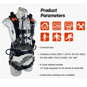 Sabuk kerja panjat gunung, sabuk keselamatan pinggang lebar dipertebal, <span class=keywords><strong>Harness</strong></span> pohon kerja batu seluruh tubuh - Product Image 4