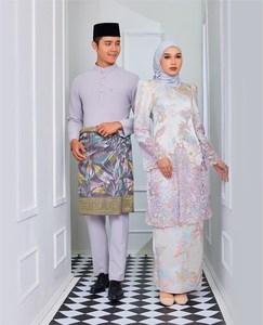 OEM ODM Modern Muslim Dress Abaya and Baju Kurung From Malaysia Featuring Hand Drawn and Puff Printing - Product Image 6
