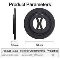 Support universel flexible rotatif à 360 degrés en alliage d'aluminium magnétique pour téléphone portable, utilisation à domicile, sur le bureau ou en voiture