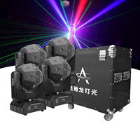 Projecteur Beam à Tête Mobile 120W 16 Têtes avec LED Intégrées, Effet Laser RG et Stroboscope, Contrôle Sonore Automatique, pour Scène et Divertissement