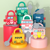 Jouets éducatifs Montessori Jacko Toys, jeux de mathématiques, correspondance des nombres et comptage, jouet de développement avec serrure et clé en plastique pour les enfants de 5 à 13 ans
