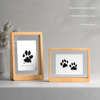 Urne funéraire moderne pour animaux de compagnie (chien, chat) avec cadre photo commémoratif et empreinte de patte DIY en argile séchée à l'air pour cendres – Offre spéciale