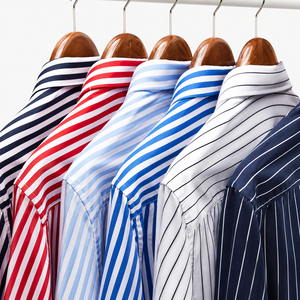 Nuova Camicia a Righe da Uomo, Manica Lunga, Stile Business Casual, Antipiega, Vestibilità Slim - Product Image 1