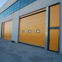 Porte sectionnelle industrielle automatique à levage électrique, résistante au vent, en alliage d'aluminium et acier, certifiée CE pour entrepôt