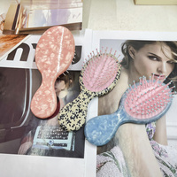 Brosse démêlante personnalisée avec logo pour cheveux bouclés, en acétate de cellulose, pour cheveux secs ou mouillés, peigne à coussin antistatique, moins de casse