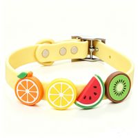 Schattig fruitdecoratie aanpasbare siliconen hondenhalsband waterdicht verstelbaar verwisselbare bedels hondenhalsband voor kleine en middelgrote honden