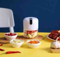 Mini hachoir à ail électrique portable USB, presse-ail automatique, éplucheur, hachoir, broyeur, pour usage domestique, à bouton-poussoir