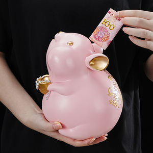 कस्टम हाथ से चित्रित सिंथेटिक राल प्यारा जानवर कबूतर बैंक बच्चे खिलौना डेस्कटॉप सजावट बच्चों के उपहार - Product Image 1