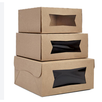 Boîte en papier jetable recyclable personnalisée pour l'alimentation, boîte cadeau en papier kraft pour gâteaux, bonbons et aliments avec fenêtre