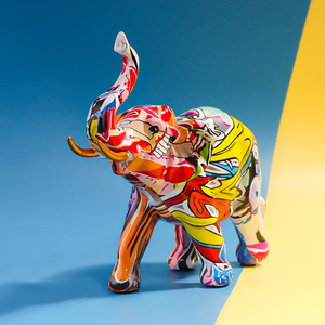 Artigianato in resina casa europea trasferimento d'acqua graffiti ornamenti di elefanti soggiorno armadietto del vino decorazione dell'ufficio - Product Image 4