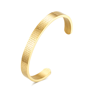 Pulsera de Acero Inoxidable con Incantaciones de la Gran Misericordia al Estilo Chino, Maha Karuna Dharani - Product Image 1