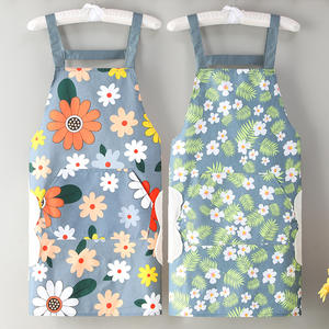 Tablier de cuisine pour femme, style 2023, en coton, durable, mode coréenne, imperméable, vêtements de travail ménagers - Product Image 1