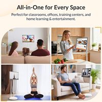 Téléviseur intelligent portable de 27 pouces avec Android 14, télécommande vocale avec batterie, pour la chambre à coucher, les fêtes de sport et le camping, grand écran tactile