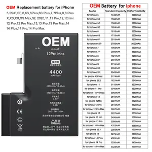 4400Mah Li-Ion Vervanging Oplaadbare I Mobiele Telefoon Batterij Voor Iphone 12 Pro Max 13 X Xr Xs 11 7 6 11 8 13 Plus 6S Mini