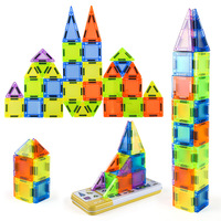 Juego de 50 Bloques de Construcción Magnéticos en Caja de Plástico, Tendencia 2025, Baldosas Magnéticas Portátiles, Juego de Viaje, Baldosas Magnéticas Mini de 3.75CM, para Todas las Edades