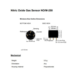 Sensor de Gas de Óxido Nítrico Membrapor NO/M-250 0-250 ppm, Carcasa Miniatura Electroquímica - Product Image 4