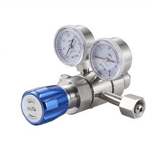 Regolatore di pressione in acciaio inossidabile a doppio stadio a flusso ridotto con connessione NPT a doppio calibro per uso di laboratorio di Gas azoto - Product Image 5