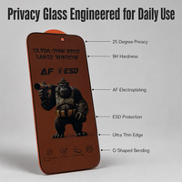 Verre trempé anti-espion pour iPhone Duo 18 Pro 18 Pro Max 17, film de confidentialité 25 degrés, bord fin électroplaqué, dureté 9H