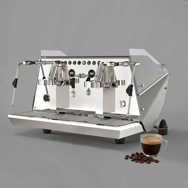 Dual E61 Brewing Groups Semi-Automatic Coffee Machine 11L Boiler PID Temperature Control Rotary Pump Electric Stainless Hotel