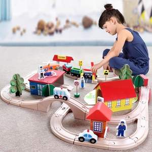 Juguete Educativo <span class=keywords><strong>de</strong></span> Madera para Niños, Coche <span class=keywords><strong>de</strong></span> Madera para Pista, Juego <span class=keywords><strong>de</strong></span> Pista <span class=keywords><strong>de</strong></span> Tren Pequeño, Juguete <span class=keywords><strong>de</strong></span> Ensamblaje a Escala 1:8 - Product Image 4