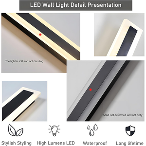 Lumière murale linéaire LED solaire extérieure <span class=keywords><strong>de</strong></span> haute qualité durable, IP65 étanche, diffuseur en PC, pour usage résidentiel et commercial en extérieur - Product Image 4