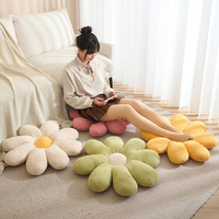 Coussin en peluche brodé motif tournesol et marguerite, en forme de fleur à pétales, pour chaise de bureau et sol, anti-stress pour étudiants, type ours