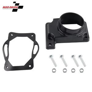 Auso-Racing 76mm Air Filter Intake Mount Adapter for Mitsubishi V6 L4 <b>Black</b> ABS Single <b>Bracket</b> With Hardware - Product Image 1