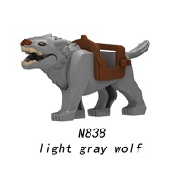 Figuras de Bloques de Construcción de Caballero Lobo Medieval Orc's Warg, Juguete Educativo de Plástico ABS, Unisex, 14+ Años, N837-N842