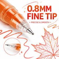 Nouveau stylo gel bambou transfrontalier 12 couleurs pour le dessin, le journalisation et l'écriture des enfants, pointe de 0,8 mm, grande capacité, coffret cadeau