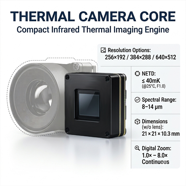Thermal Imaging Camera Core W/O Lens Non-radiometric USB2.0 UART Camera Module for FPV Drones & UAVs