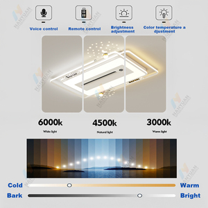 <span class=keywords><strong>Ventilateur</strong></span> de plafond moderne sans pales avec lumière pour salon, ions négatifs, spectre complet, commande intelligente - Product Image 2