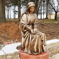 Sculpture religieuse de la Vierge Marie en bronze sculpté de haute qualité, grande taille, pour l'extérieur, sur mesure, objet d'art et de collection