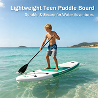 Planche à pagaie gonflable vert menthe de 9'6'' pour adolescents, SUP junior extra large et stable de 31'', planche de stand-up paddle pour enfants de 5 pouces d'épaisseur