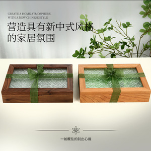 กล่องเครื่องประดับไม้ 24x16.5x5 ซม. สไตล์จีน แบ่งช่องเก็บของสำหรับจัดระเบียบเครื่องประดับ - Product Image 1