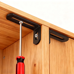 Soportes Triangulares Negros Ajustables para Muebles, Soportes Anti-Vuelco para Estanterías, Accesorios de Ferretería, Marca SSR - Product Image 5