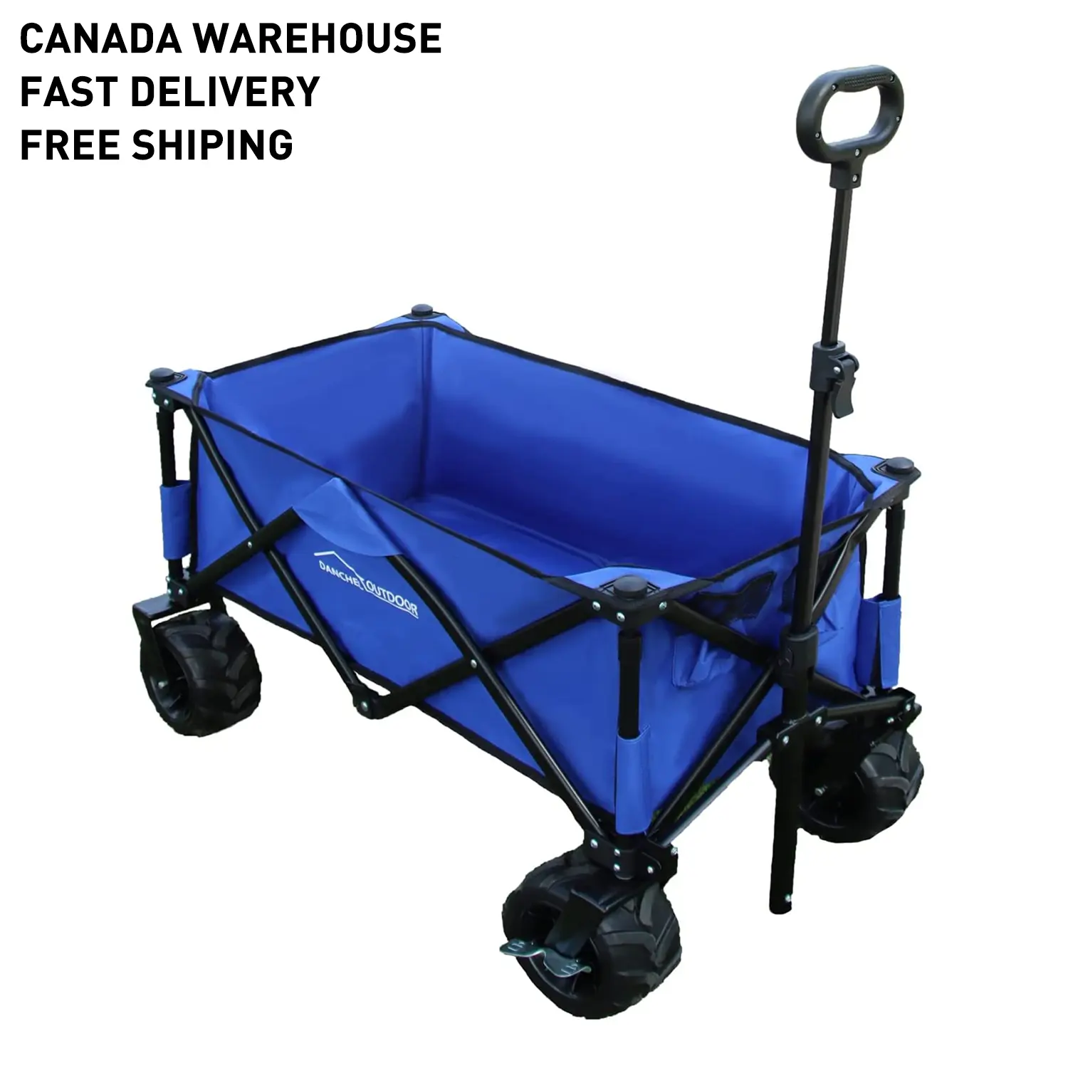 Canada Entrepôt Pliable Wagons Plage Utilitaire Chariot Tout-Terrain Grandes Roues pour Épicerie Camping Jardin DANCHEL OUTDOOR