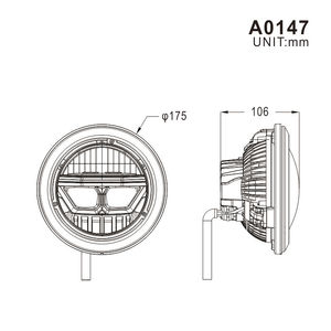 Phare LED rond EMC <span class=keywords><strong>DOT</strong></span> de 7 pouces avec phare LED à faisceau haut/bas 36W pour Jeep Wrangler JK LJ CJ - Product Image 2