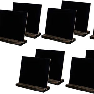 Angoily, 5 uds., Mini decoración de pizarra con Base de madera, carteles de pizarra Retro para pantallas de mesa, tableros de mensajes creativos para Wed - Product Image 1