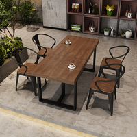 Canapés, tables et chaises de restaurant en bois modernes pour usage commercial, ensemble de salle à manger durable