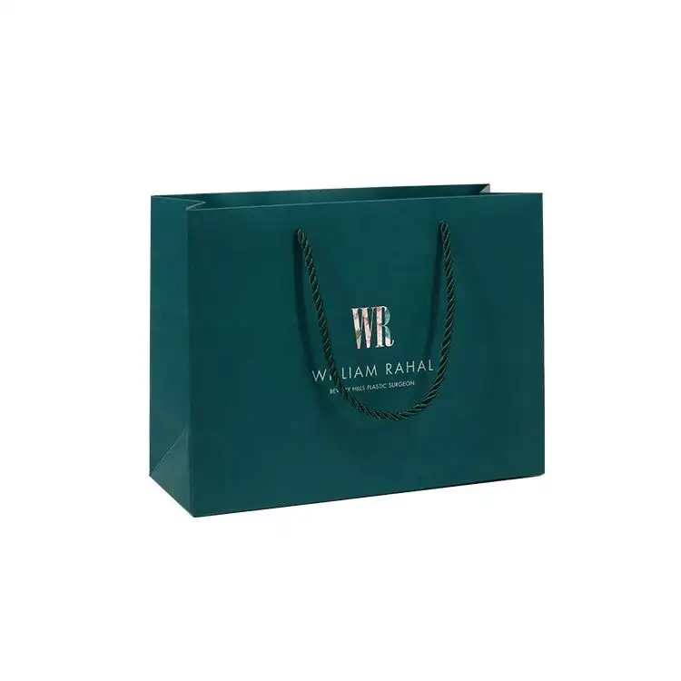 Emballage de shopping kraft de luxe des Fêtes personnalisé sac cadeau de Noël en papier avec logo
