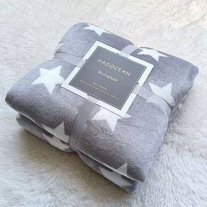 Manta de Oficina Individual de Felpa Coral con Diseño de Estrellas, Funda de Sofá de Poliéster Lavable para Otoño e Invierno - Product Image 2